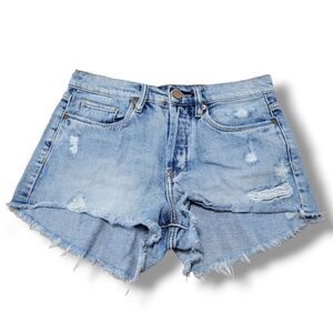 BlankNYC Shorts Size 26 W28"xL2.5" Blank NYC Short Blue Denim Shorts Distressed
